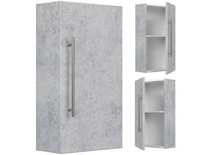 4251581554819 - Lomadox - Badezimmer Hängeschrank in Beton-Optik ABUJA-02 b h t 35 62 17cm