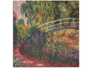 Image of Artland Leinwandbild Japanische Brücke im Garten von Giverney, Garten (1 St), auf Keilrahmen gespannt, grün