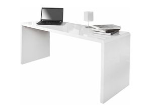 4251756312701 - Licht-erlebnisse - Schreibtisch schmal Weiß 160 x 75 x 60c m Modern pc Tisch Arbeitstisch - Weiß Hochglanz