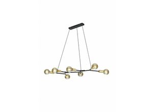 8055303615460 - Iperbriko - Minimaler Pendelleuchter 7 Lichter Kreuz Schwarz und Gold Trio Beleuchtung