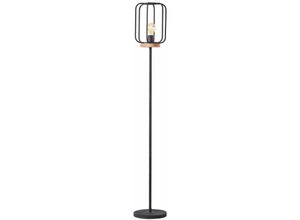 4004353395321 - Lampe Tosh Standleuchte 1flg antik holz schwarz korund 1x A60 E27 40W Holz aus nachhaltiger Waldwirtschaft (fsc) - braun - Brilliant