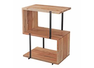 4250950295377 - Beistelltisch S-Form 45x60x30cm Akazie Metall Ablagetisch Tischchen Wohnzimmer Industrial Holztisch mit Metallbeinen Dekotisch Holz - Finebuy 4250950295377 - Beistelltisch S-Form 45x60x30cm Akazie Metall Ablagetisch Tischchen Wohnzimmer Industrial Holztisch mit Metallbeinen Dekotisch Holz - Finebuy