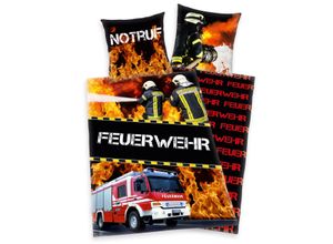 4006891884329 - Kinder-Wendebettwäsche Notruf Feuerwehr Renforcé 135 x 200 + 80 x 80 cm