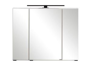 4066075081203 - Lomadox - Spiegelschrank 80 cm mit LED-Aufbauleuchte in weiß MARLING-03 b h t ca 80 64 20 cm - weiß