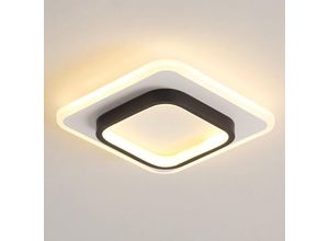 0725889893177 - Comely - Moderne LED-Deckenleuchte aus quadratischem Acryl schwarz und weiß geeignet für Badezimmer Wohnzimmer Schlafzimmer Küche und Flur - 20W