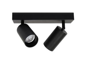 9475631401815 - Deckenstrahler GU10 4W Deckenleuchte Drehbare Deckenspot 2-flammig Deckenlampe Spotleuchte Schwarz Warmweiß 3000K(mit Leuchtmittel) - Braun