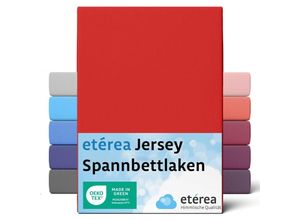 4055971101382 - Comfort Jersey Spannbettlaken Rot 140x200 cm - 160x200 cm - Rot - Etérea