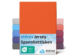 4055971101740 - Etérea - Comfort Jersey Spannbettlaken Orange 180x200 cm - 200x200 cm - Orange