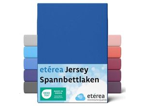 4055971101696 - Etérea - Comfort Jersey Spannbettlaken Blau 180x200 cm - 200x200 cm - Blau