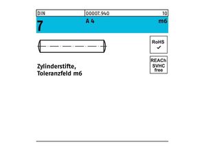 4051427231122 - Zylinderstift DIN 7 10 m6x 14 A 4 50 Stück