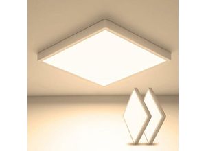 Image of Goeco - 2er-Set LED-Deckenleuchte, 24 w, ultradünne quadratische Deckenleuchte, 3000 k warmes Licht, 2700 lm, IP44, moderne weiße Deckenleuchte für