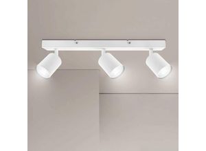 Image of Deckenstrahler GU10, Deckenleuchte 3 Spots Weiß, Verstellbarer Deckenstrahler, Moderne Deckenleuchte, LED-Innendeckenleuchte für Küche, Schlafzimmer,