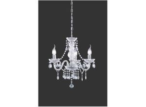 8055303866084 - Iperbriko - Kronleuchter mit Armen Classic Lüster 3-flammig Chrom Pendelleuchte Transparent Trio Lighting