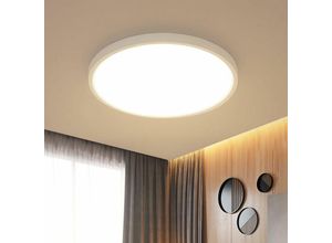 Image of LED-Deckenleuchte 24 W IP44, ultradünne Deckenleuchte Ø30 cm rund, moderne Leuchte 2700 lm, 3000 K warmes Licht für Badezimmer, Schlafzimmer, Küche,