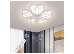 Image of Moderne Deckenleuchte, 80 w dimmbare LED-Deckenleuchte mit Fernbedienung, moderne Blumenform-Unterputzleuchte, LED-Kronleuchter für Schlafzimmer,