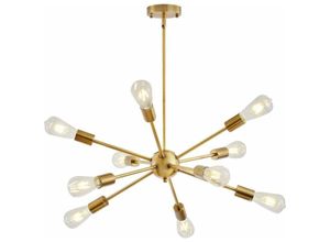 Image of Sputnik Moderne Pendelleuchte Kronleuchter, 10 Lichter Vintage Industrie Messing Pendelleuchte, Höhenverstellbar, für Schlafzimmer Wohnzimmer Küche