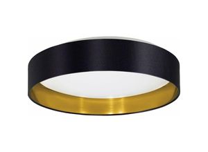 9002759995393 - Eglo - 99539 led Deckenleuchte maserlo 2 Textil schwarz gold 20W 3000K H9cm Ø38cm