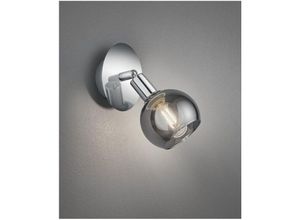 8055303855798 - Trio Lighting Chrom-Deckenstrahler mit Rauchglas