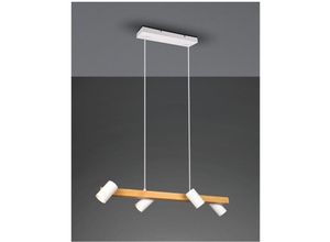 8055303861089 - Iperbriko - Marley Trio Lighting Linear Wood Pendelleuchte 4 verstellbare zylindrische weiße Spots