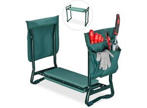 4052025266417 - Kniebank weiches Kniekissen 2 Taschen klappbar Kniehilfe Gartenarbeit bis 150 kg hbt 50x60x275cm grün - Relaxdays