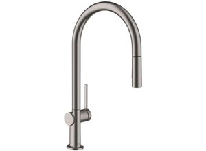 4059625446102 - M54 - Spültischarmatur Talis mit ausziehbarer Brause Chrom schwarz gebürstet 72800340 - Hansgrohe