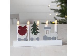 7391482043443 - Star Trading - 271-29 Weihnachtsdekoration kerzenständer julia E10 5X3W Holz weiss L28cm B55cm H15cm mit Kabelschalter