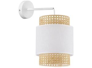 4066989001502 - Famlights - Wandleuchte Kate in Weiß und Braun E27 - white