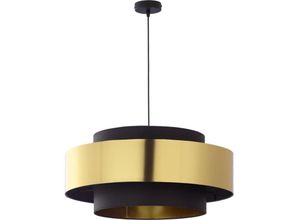 4065849999713 - Pendelleuchte Lenn in Schwarz und Gold E27 1-flammig - black - Famlights