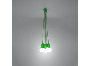 4066989029407 - Pendelleuchte Dani in Grün E27 5-flammig - green - Famlights