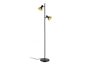 8055303885405 - Iperbriko - Moderne minimalistische Stehlampe 2 Strahler E14 Strahler Nina Black and Gold Trio Lighting