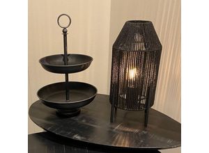 4066989033077 - Tischleuchte Hjördis in Schwarz aus Jute E27 - black - Famlights