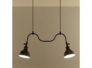 4260623712988 - Pendelleuchte Inga aus Stahl in Schwarz E27 2 x 60 w - black - Famlights