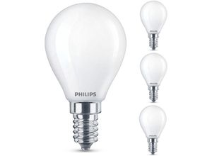 Image of Philips - led Lampe ersetzt 40W, E14 Tropfen P45, weiß, warmweiß, 470 Lumen, nicht dimmbar, 4er Pack - white