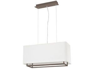 8421776088436 - Faro Barcelona - Faro Imposante Pendelleuchte Vesper aus Metall Schirm aus Textil - brown