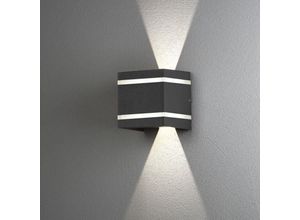 Image of Led Cremona Wandleuchte in Anthrazit 2x 3W 360lm IP54 - grey - Konstsmide