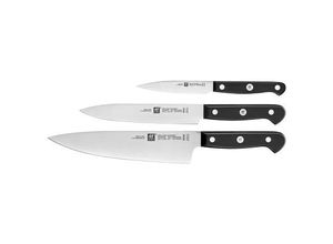 4009839377389 - Messer-Set ZWILLING Gourmet Kochmesser-Sets silberfarben (schwarz silberfarben) Made in Germany FRIODUR eisgehärtete Klingen Sonderschmelze