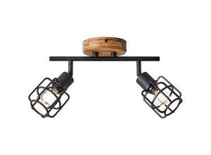 4004353409813 - Lampe Gwen Spotrohr 2flg antik holz schwarz korund Metall schwarz 2x D45 E14 28 w - schwarz - Brilliant