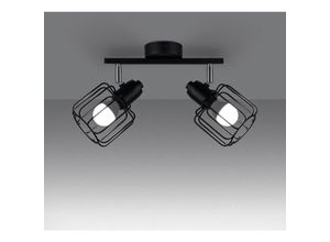 4066989024532 - Famlights - Deckenleuchte Benitio in Schwarz E14 2-flammig - black