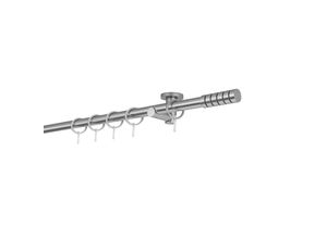 4066866152778 - Gardinenstange auf Maß 20mm Rille 1-lauf Vorhangstange Deckenträger 55cm Stilgarnitur mit Ringen für Vorhänge - Edelstahl-Optik - 170cm 4066866152778 - Gardinenstange auf Maß 20mm Rille 1-lauf Vorhangstange Deckenträger 55cm Stilgarnitur mit Ringen für Vorhänge - Edelstahl-Optik - 170cm