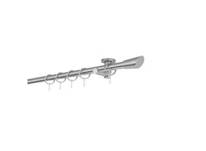 4066866152167 - Gardinenstange auf Maß 20mm Rag 1-lauf Vorhangstange Deckenträger 55cm Stilgarnitur mit Ringen für Vorhänge - Edelstahl-Optik - 180cm 4066866152167 - Gardinenstange auf Maß 20mm Rag 1-lauf Vorhangstange Deckenträger 55cm Stilgarnitur mit Ringen für Vorhänge - Edelstahl-Optik - 180cm