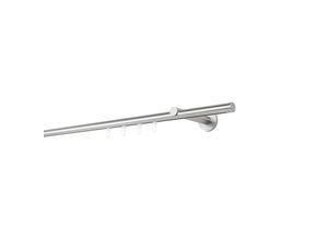 4066866178617 - Ondeco - Gardinenstange auf Maß Innenlauf 20mm Match 1-lauf Vorhangstange Wandträger 12cm Stilgarnitur Gleiter für Vorhänge - Edelstahl-Optik - 280cm