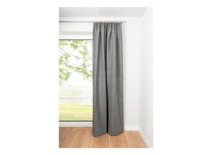 4040255304207 - Ondeco Schlaufenschal Chalet Gardinen Blickdicht Vorhang Wohn-Schlafzimmer 1er Set Farbe Grau Größe 135x300 cm