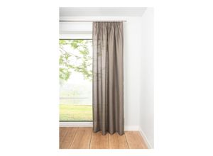 4040255303668 - Ondeco Schlaufenschal Dot Gardinen Blickdicht Vorhang Schlafzimmer 1er Set Farbe Taupe Größe 135x245 cm