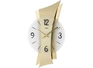 4037445143012 - Wanduhr AMS 9397 Wanduhren Gr B H L 6 cm x 46 cm x 23 cm goldfarben Wanduhren