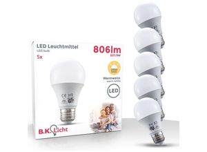 Image of B.k.licht - 5x led Leuchtmittel E27 warmweiß 9W Energiespar-Lampen Lampe Glüh-Birne 230V set - 20