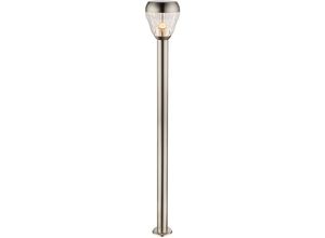 4059157195769 - Standleuchte Außenleuchte Stehleuchte Stehlampe Edelstahl Lampenschirm Glas klar IP44 Spritzwasserfest 1x led 8 Watt 700 Lumen warmweiß DxH