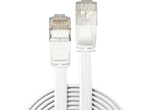 4002888475440 - Patch-Kabel - RJ-45 (m) bis RJ-45 (m) - 50m - u ftp - cat 6a - geformt ohne Haken flach - wei (47544) (47544) - Lindy