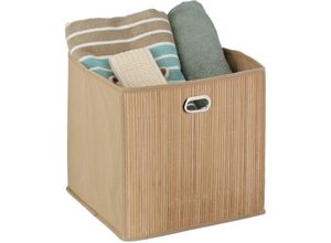 4052025901035 - Aufbewahrungskorb Bambus Badkörbchen quadratisch Stoff Regalkorb hoch hbt 31 x 31 x 31 cm faltbar natur - Relaxdays 4052025901035 - Aufbewahrungskorb Bambus Badkörbchen quadratisch Stoff Regalkorb hoch hbt 31 x 31 x 31 cm faltbar natur - Relaxdays