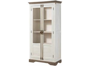 4251213586577 - Massivmoebel24de - Vitrine Mango 97x45x190 weiß lackiert toulouse 101 - weiß