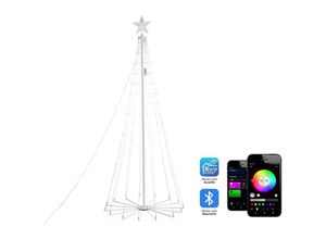 4255664842497 - Beliani - led Weihnachtsbaum Warm-Weiß Kunststoff 190 cm 265 Lichter rgb Farbwechsel mit App-Steuerung Timer Schalter Indoor Weihnachtsdekoration